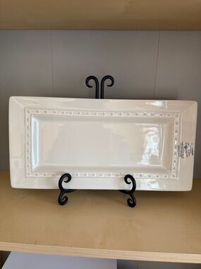 Nora Fleming RETIRED Y5 Pearl Dot Rectangular Stoneware Bread Tray